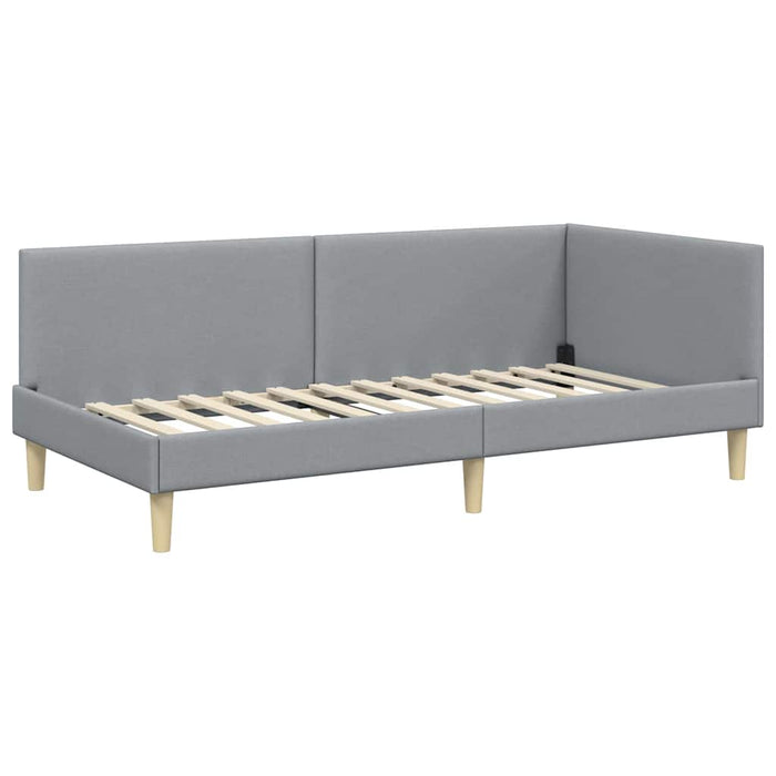 Cadru de pat colțar Altele cu headboard Gri deschis 90 x 200 cm - WALTI WALTI