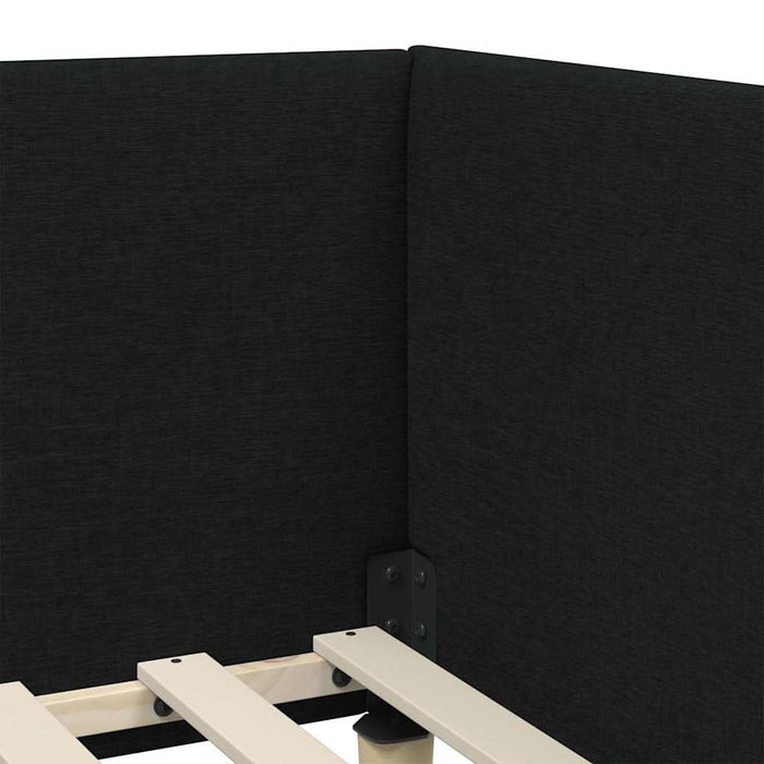 Cadru de pat colțar Altele cu headboard Negru 90 x 200 cm - WALTI WALTI