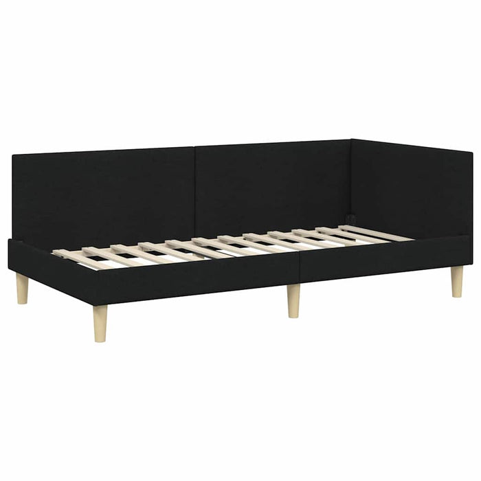 Cadru de pat colțar Altele cu headboard Negru 90 x 200 cm - WALTI WALTI