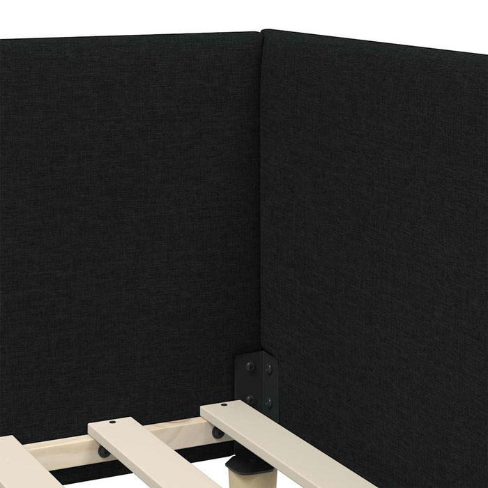 Cadru de pat colțar Altele cu headboard Negru 100 x 200 cm - WALTI WALTI