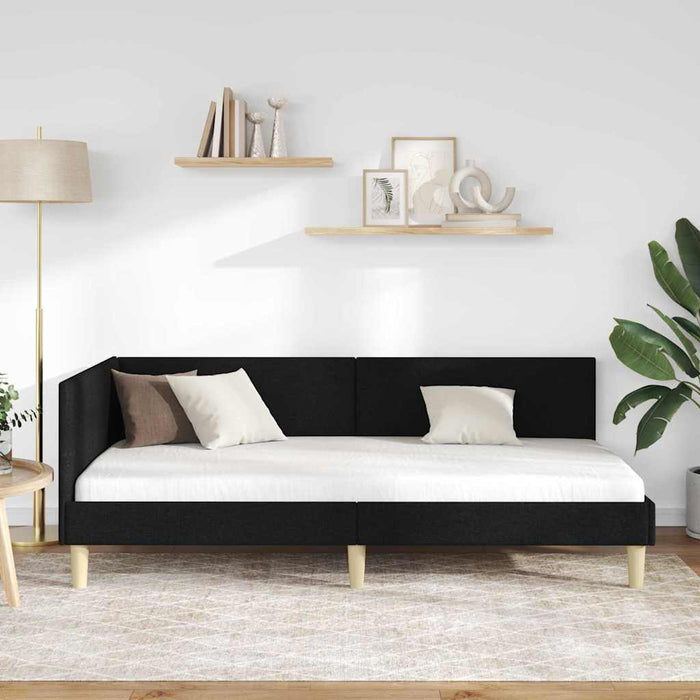 Cadru de pat colțar Altele cu headboard Negru 100 x 200 cm - WALTI WALTI