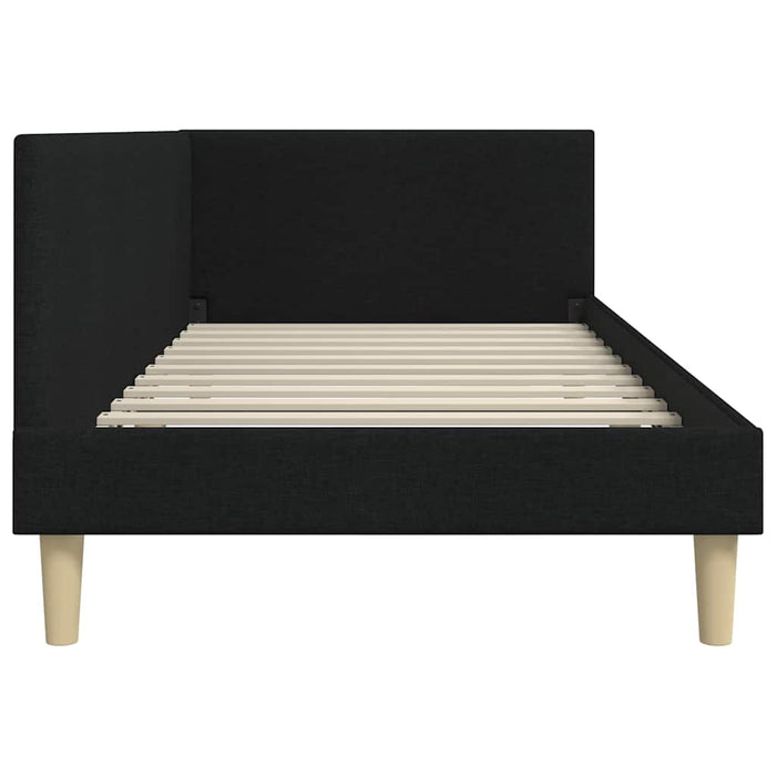 Cadru de pat colțar Altele cu headboard Negru 100 x 200 cm - WALTI WALTI