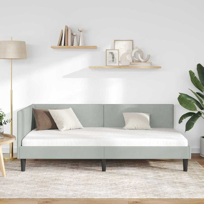 Cadru de pat colțar Altele cu headboard Gri deschis 80 x 200 cm - WALTI WALTI