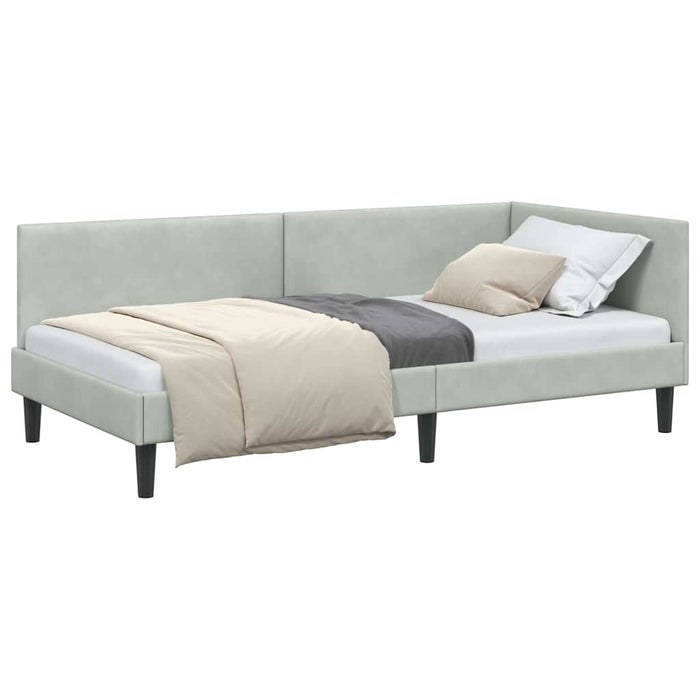 Cadru de pat colțar Altele cu headboard Gri deschis 80 x 200 cm - WALTI WALTI