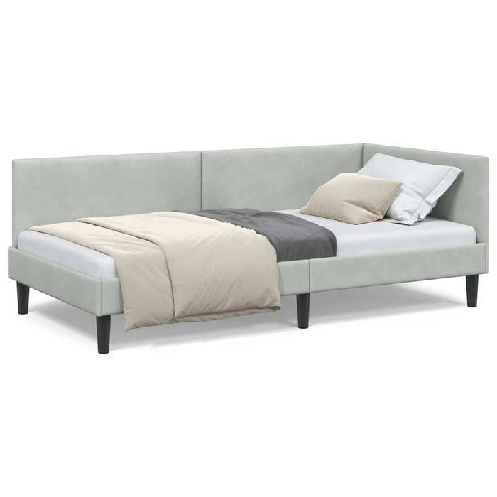 Cadru de pat colțar Altele cu headboard Gri deschis 80 x 200 cm - WALTI WALTI