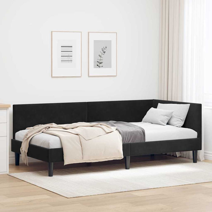 Cadru de pat colțar Altele cu headboard Negru 80 x 200 cm - WALTI WALTI
