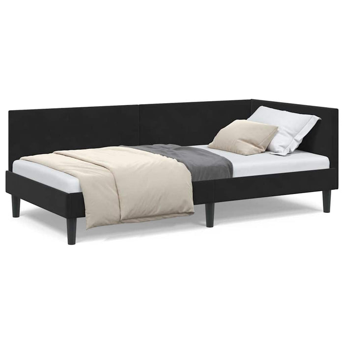 Cadru de pat colțar Altele cu headboard Negru 80 x 200 cm - WALTI WALTI