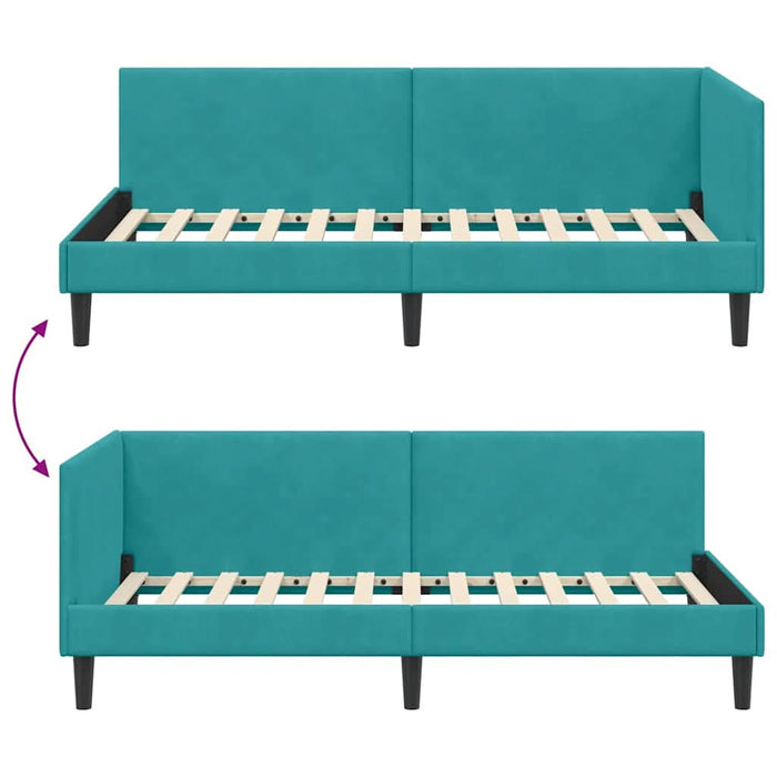 Cadru de pat colțar Altele cu headboard Turcoaz 80 x 200 cm - WALTI WALTI