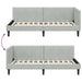 Cadru de pat colțar Altele cu headboard Gri deschis 90 x 190 cm - WALTI WALTI