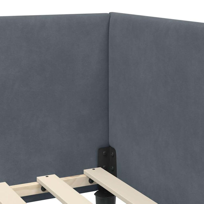 Cadru de pat colțar Altele cu headboard Gri închis 90 x 190 cm - WALTI WALTI