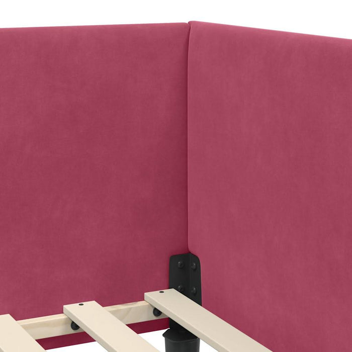 Cadru de pat colțar Altele cu headboard bordo 90 x 190 cm - WALTI WALTI