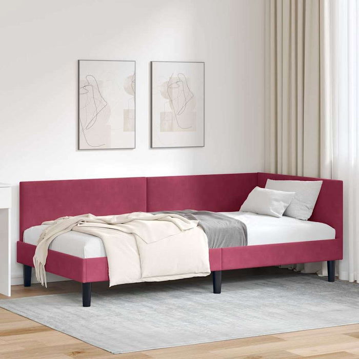 Cadru de pat colțar Altele cu headboard bordo 90 x 190 cm - WALTI WALTI