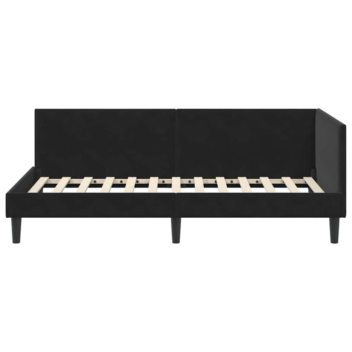 Cadru de pat colțar Altele cu headboard Negru 90 x 190 cm - WALTI WALTI