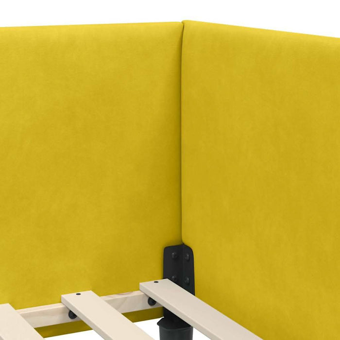 Cadru de pat colțar Altele cu headboard Galben 90 x 190 cm - WALTI WALTI