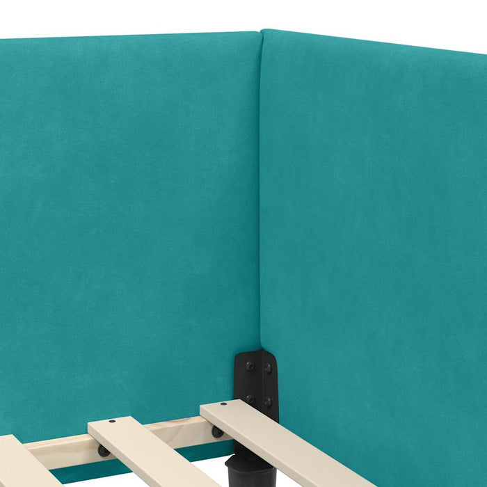 Cadru de pat colțar Altele cu headboard Turcoaz 90 x 190 cm - WALTI WALTI
