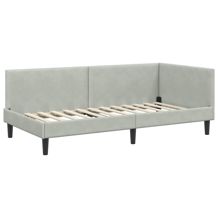 Cadru de pat colțar Altele cu headboard Gri deschis 90 x 200 cm - WALTI WALTI