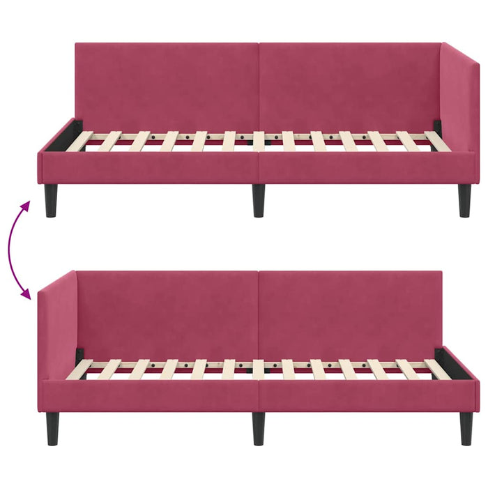 Cadru de pat colțar Altele cu headboard bordo 100 x 200 cm - WALTI WALTI
