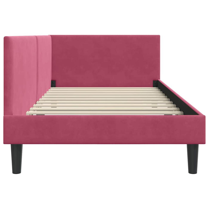 Cadru de pat colțar Altele cu headboard bordo 100 x 200 cm - WALTI WALTI