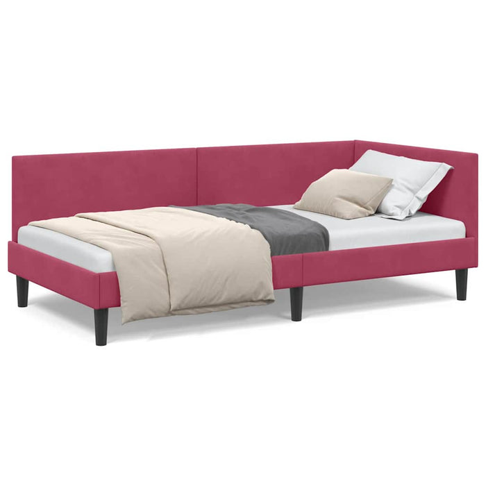 Cadru de pat colțar Altele cu headboard bordo 100 x 200 cm - WALTI WALTI