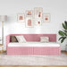 Cadru de pat colțar cu headboard Roz 80 cm x 200 cm Catifea - WALTI WALTI