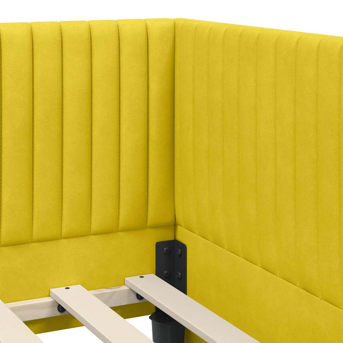 Cadru de pat colțar cu headboard Galben 80 cm x 200 cm Catifea - WALTI WALTI