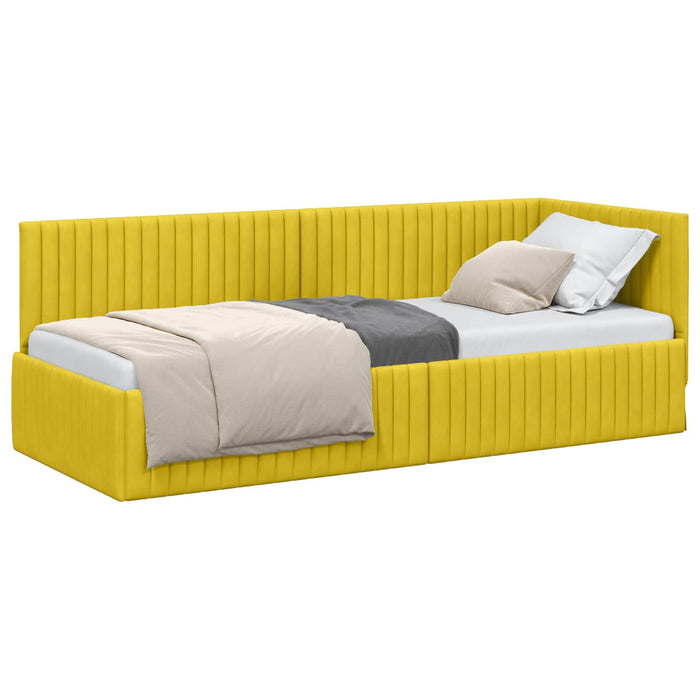 Cadru de pat colțar cu headboard Galben 80 cm x 200 cm Catifea - WALTI WALTI