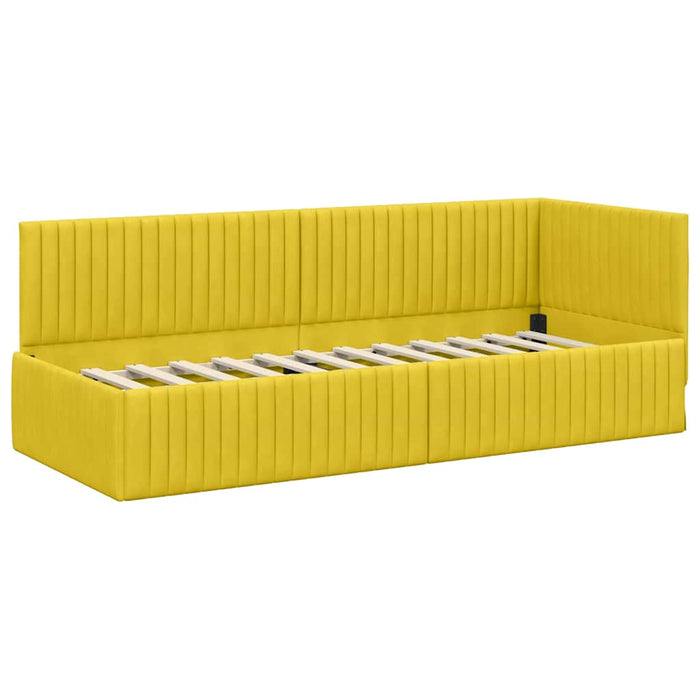 Cadru de pat colțar cu headboard Galben 80 cm x 200 cm Catifea - WALTI WALTI
