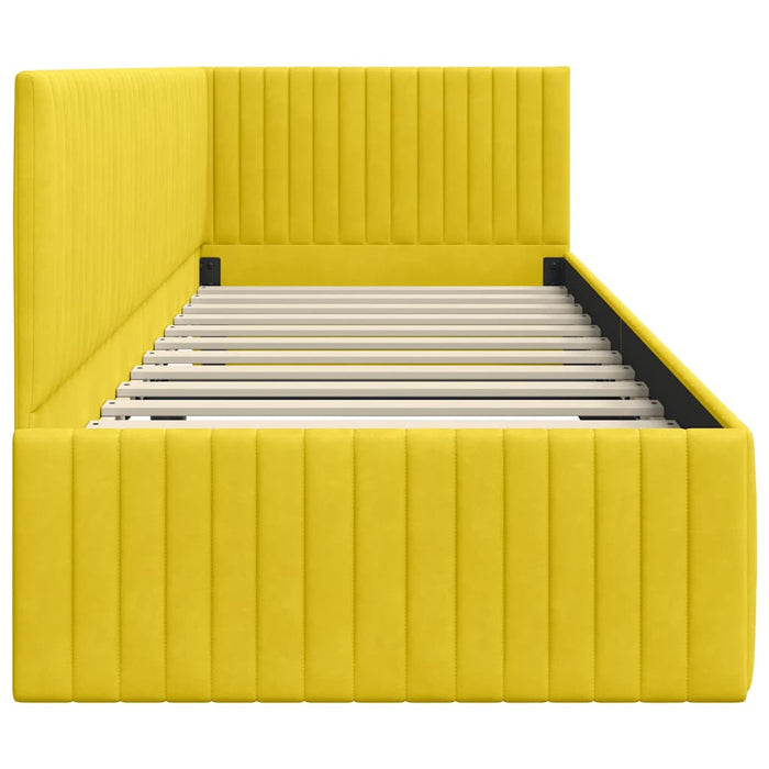 Cadru de pat colțar cu headboard Galben 80 cm x 200 cm Catifea - WALTI WALTI