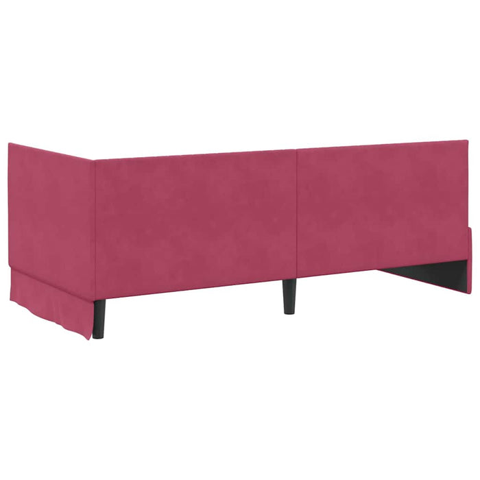 Cadru de pat colțar Roșu Vin 90 cm x 190 cm Catifea - WALTI WALTI
