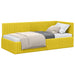 Cadru de pat colțar cu headboard Galben 90 cm x 190 cm Catifea - WALTI WALTI