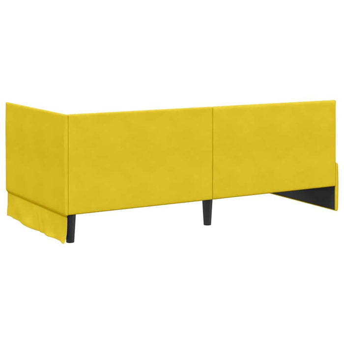 Cadru de pat colțar cu headboard Galben 90 cm x 190 cm Catifea - WALTI WALTI