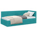Cadru de pat colțar cu headboard Turcoaz 90 cm x 190 cm Catifea - WALTI WALTI