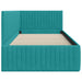 Cadru de pat colțar cu headboard Turcoaz 90 cm x 190 cm Catifea - WALTI WALTI