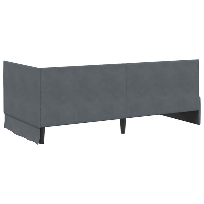 Cadru de pat colțar Gri închis 90 cm x 200 cm Catifea - WALTI WALTI