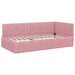 Cadru de pat colțar cu headboard Roz 100 cm x 200 cm Catifea - WALTI WALTI