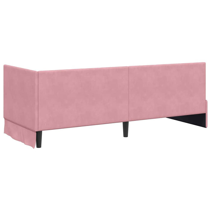 Cadru de pat colțar cu headboard Roz 80 cm x 200 cm Catifea - WALTI WALTI