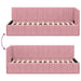 Cadru de pat colțar cu headboard Roz 80 cm x 200 cm Catifea - WALTI WALTI