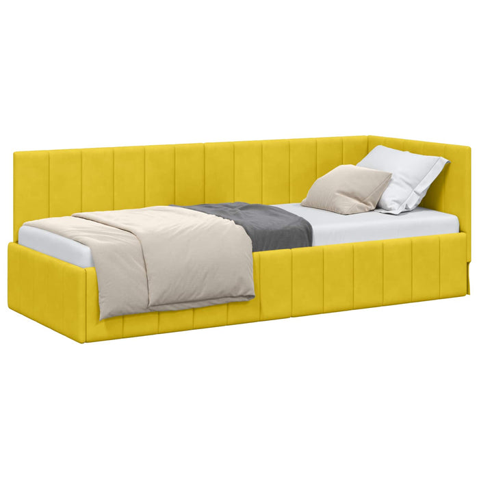 Cadru de pat colțar cu headboard Galben 80 cm x 200 cm Catifea - WALTI WALTI
