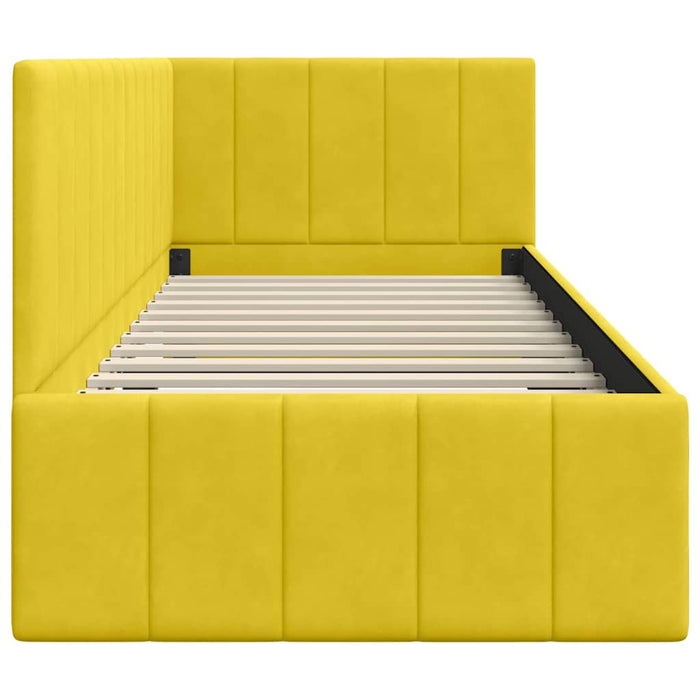 Cadru de pat colțar cu headboard Galben 80 cm x 200 cm Catifea - WALTI WALTI