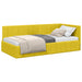 Cadru de pat colțar cu headboard Galben 90 cm x 200 cm Catifea - WALTI WALTI
