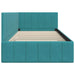 Cadru de pat colțar cu headboard Turcoaz 90 cm x 200 cm Catifea - WALTI WALTI