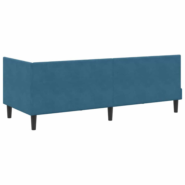 Cadru de pat colțar cu headboard albastru 80 x 200 cm Catifea - WALTI WALTI