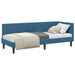 Cadru de pat colțar cu headboard albastru 80 x 200 cm Catifea - WALTI WALTI