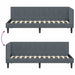 Cadru de pat colțar cu headboard Gri închis 80 x 200 cm Catifea - WALTI WALTI
