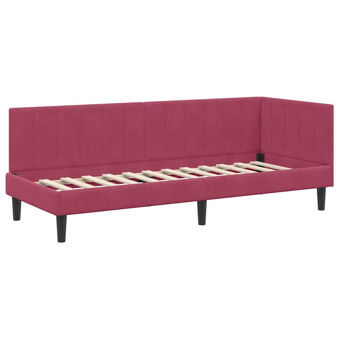 Cadru de pat colțar cu headboard bordo 80 x 200 cm Catifea - WALTI WALTI