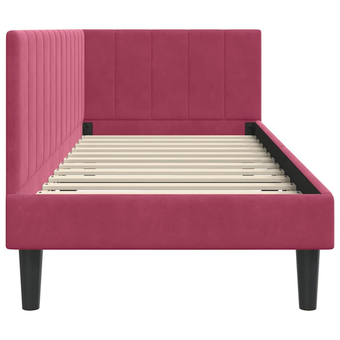 Cadru de pat colțar cu headboard bordo 80 x 200 cm Catifea - WALTI WALTI