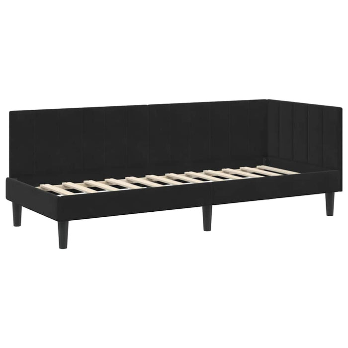 Cadru de pat colțar cu headboard Negru 80 x 200 cm Catifea - WALTI WALTI