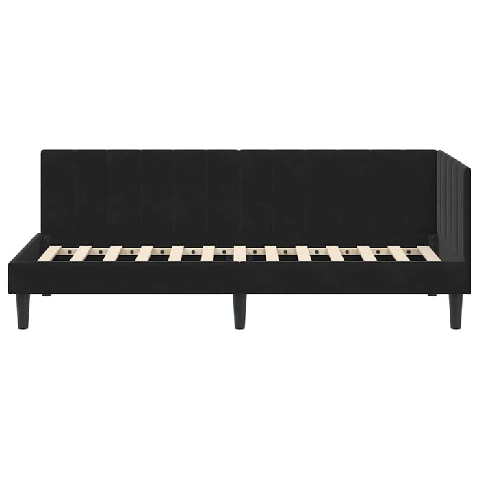 Cadru de pat colțar cu headboard Negru 80 x 200 cm Catifea - WALTI WALTI