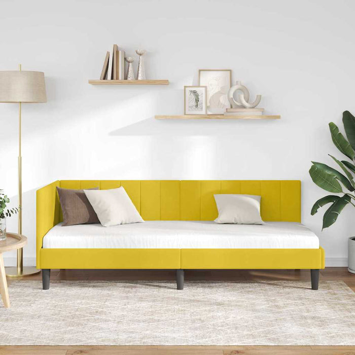 Cadru de pat colțar cu headboard Galben 80 x 200 cm Catifea - WALTI WALTI
