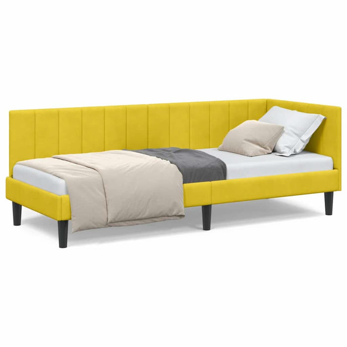 Cadru de pat colțar cu headboard Galben 80 x 200 cm Catifea - WALTI WALTI